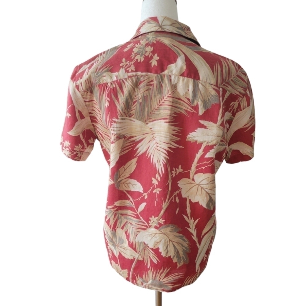 NWOT Lauren by Ralph Lauren Tropical Print 100% Linen Shirt‎ Size Small - Picture 2 of 4